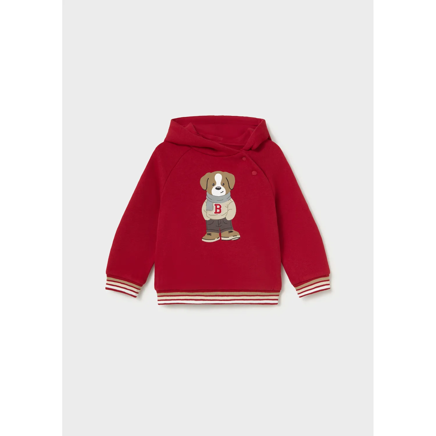 RED HOODED PULLOVER PUPPY PRINT / 2417-012