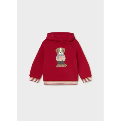 RED HOODED PULLOVER PUPPY PRINT / 2417-012