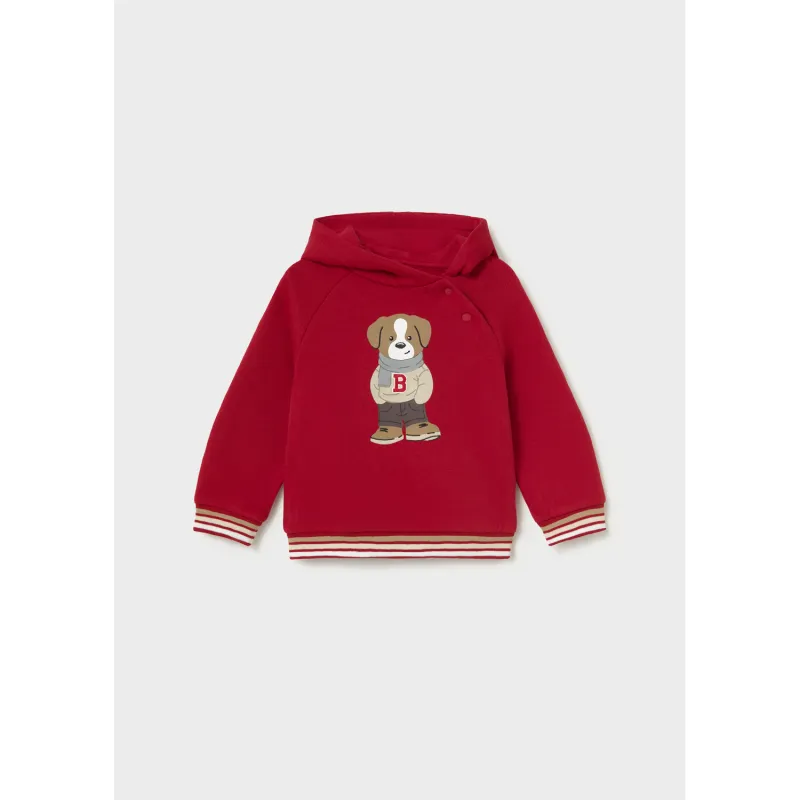 RED HOODED PULLOVER PUPPY PRINT / 2417-012