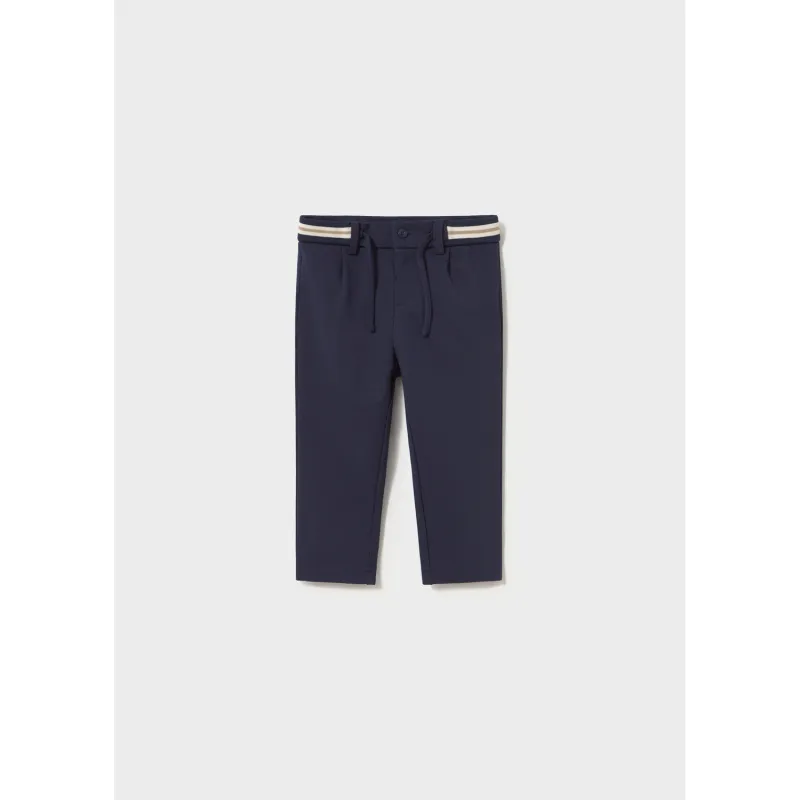 NAVY SMART COMFORT PANT CREAM & TAN TRIM / 2550-097