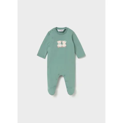 GREEN SLEEPER TEDDY BEAR PRINT SIDECLOSURE / 2767-088A