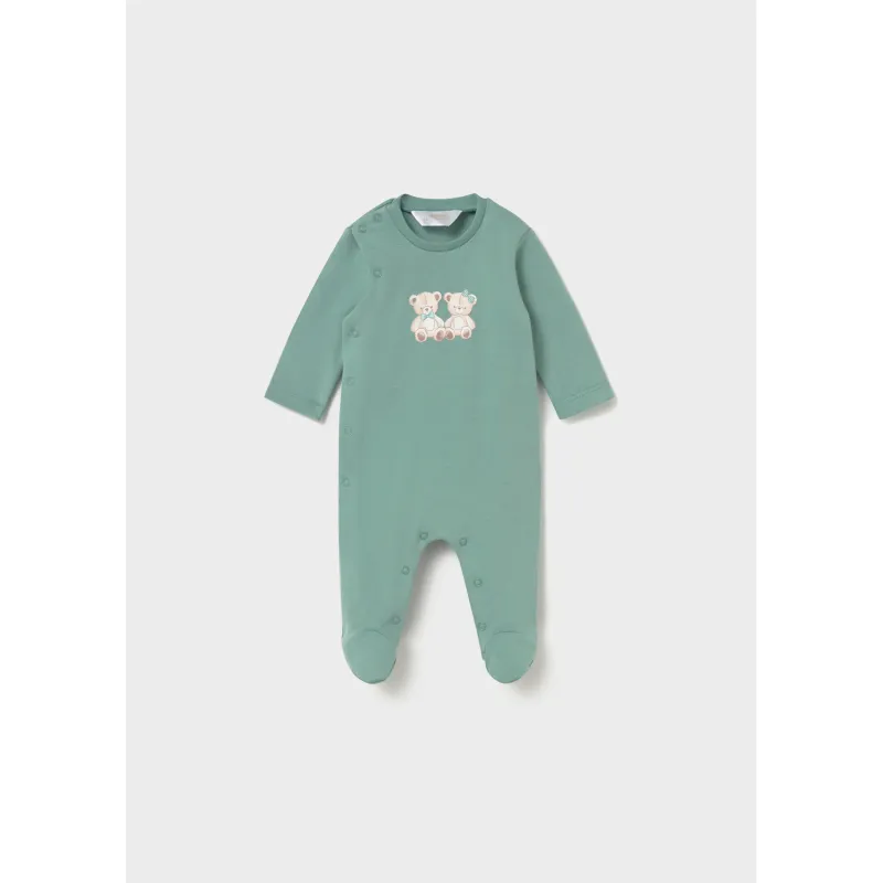 GREEN SLEEPER TEDDY BEAR PRINT SIDECLOSURE / 2767-088A