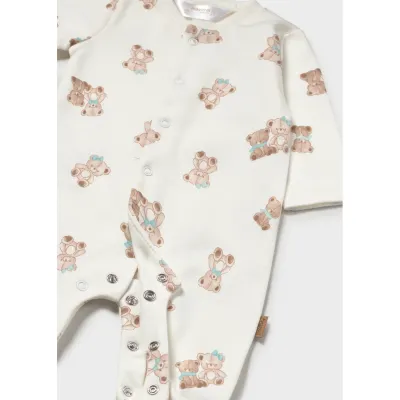 BEIGE SLEEPER BROWNTEDDY BEAR PRINT FRONT CLOSURE / 2767-088