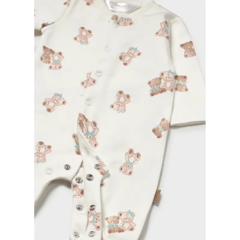 BEIGE SLEEPER BROWNTEDDY BEAR PRINT FRONT CLOSURE / 2767-088