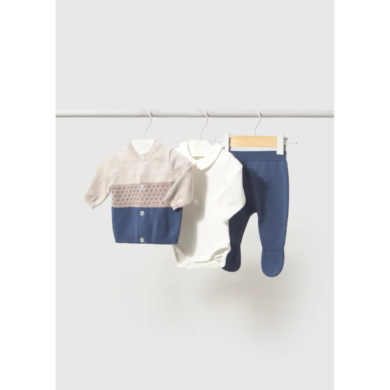 3PC BLUEBERRY & BEIGE LEG WARMER SET 9-18M NO FEET / 2502-047