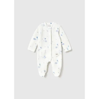 WHITE SKY BLUE PRINT VELOUR SLEEPER / 2761-059