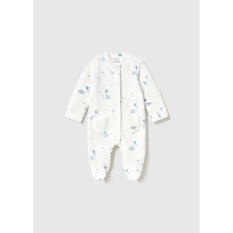 WHITE SKY BLUE PRINT VELOUR SLEEPER / 2761-059