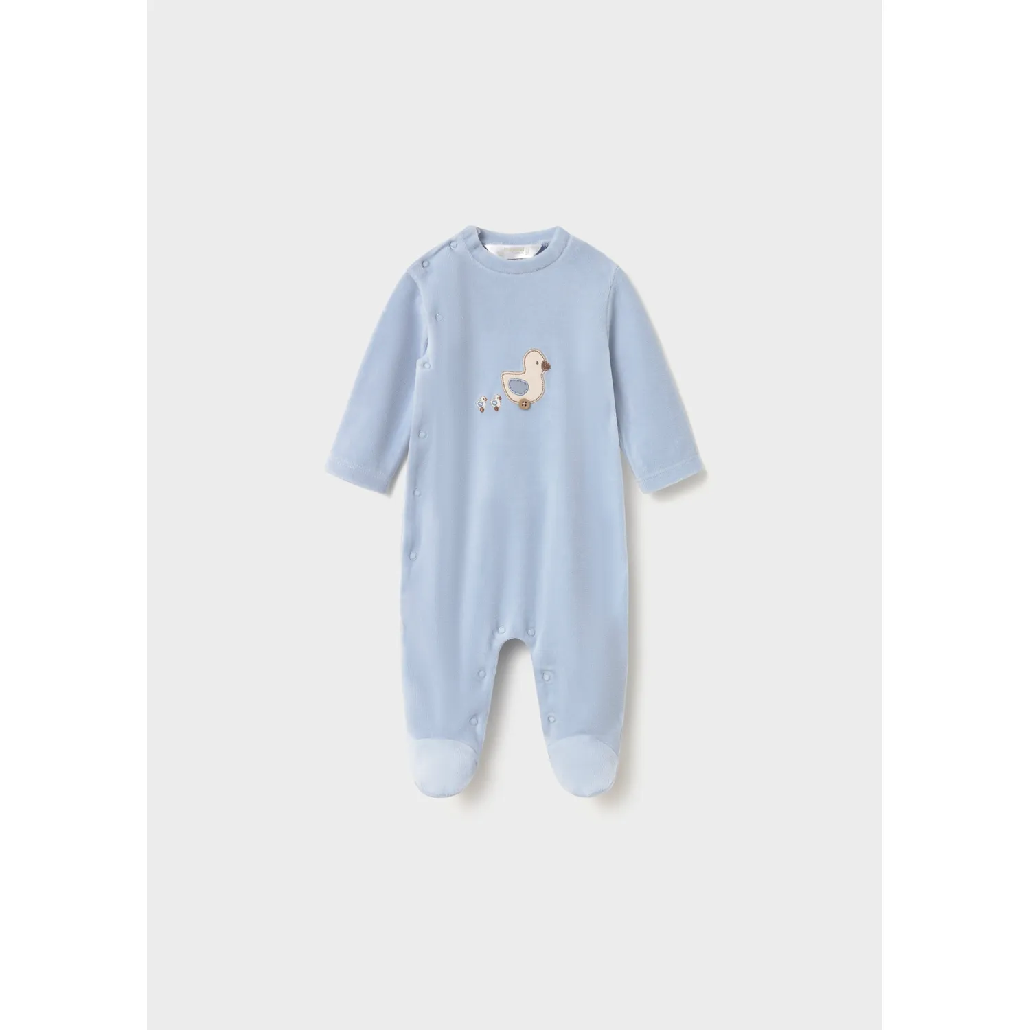 SKY BLUE VELOUR SLEEPER DUCK APPLIQUE / 2763-074A