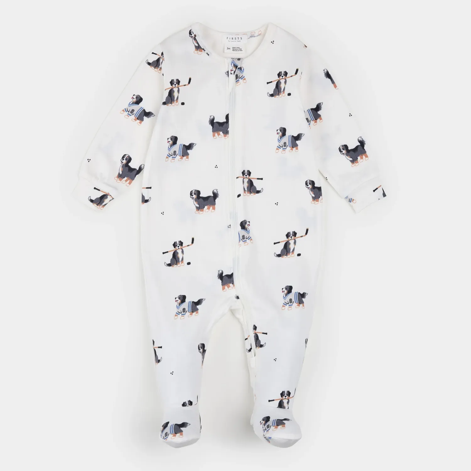OFF WHITE SLEEPER NAVY PUPPY PRINT 2 WAY ZIPPER / 26FGL36P13-OSH