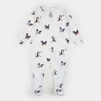 OFF WHITE SLEEPER NAVY PUPPY PRINT 2 WAY ZIPPER / 26FGL36P13-OSH