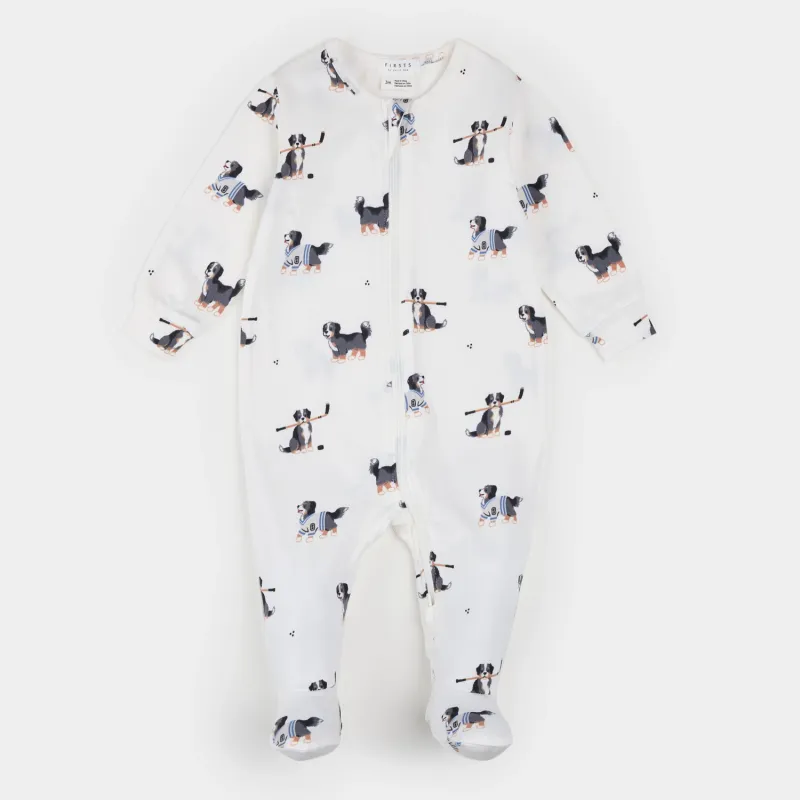 OFF WHITE SLEEPER NAVY PUPPY PRINT 2 WAY ZIPPER / 26FGL36P13-OSH