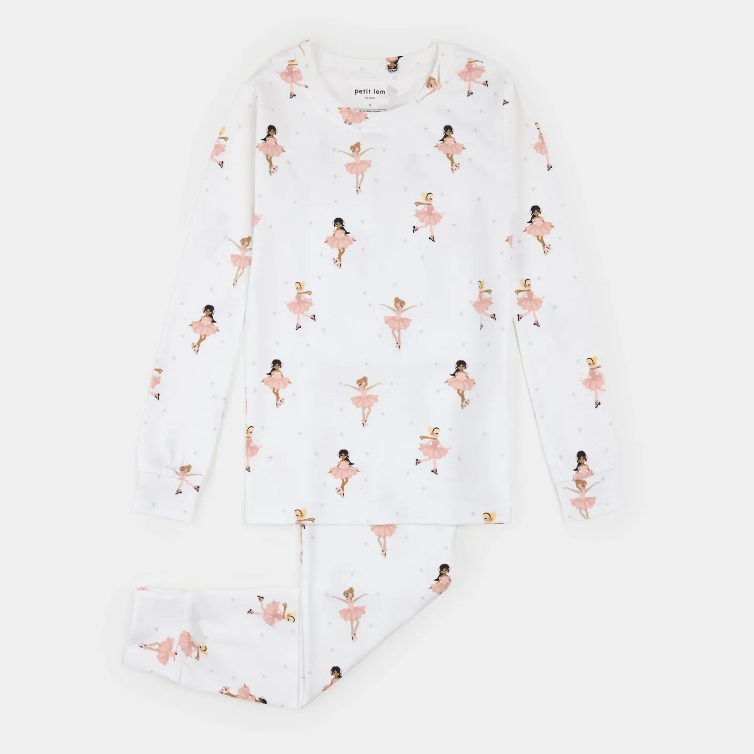 OWH 2PC OFF WHITE PYJAMA PINK BALLERINA PRINT / 26FRS37Q47/K