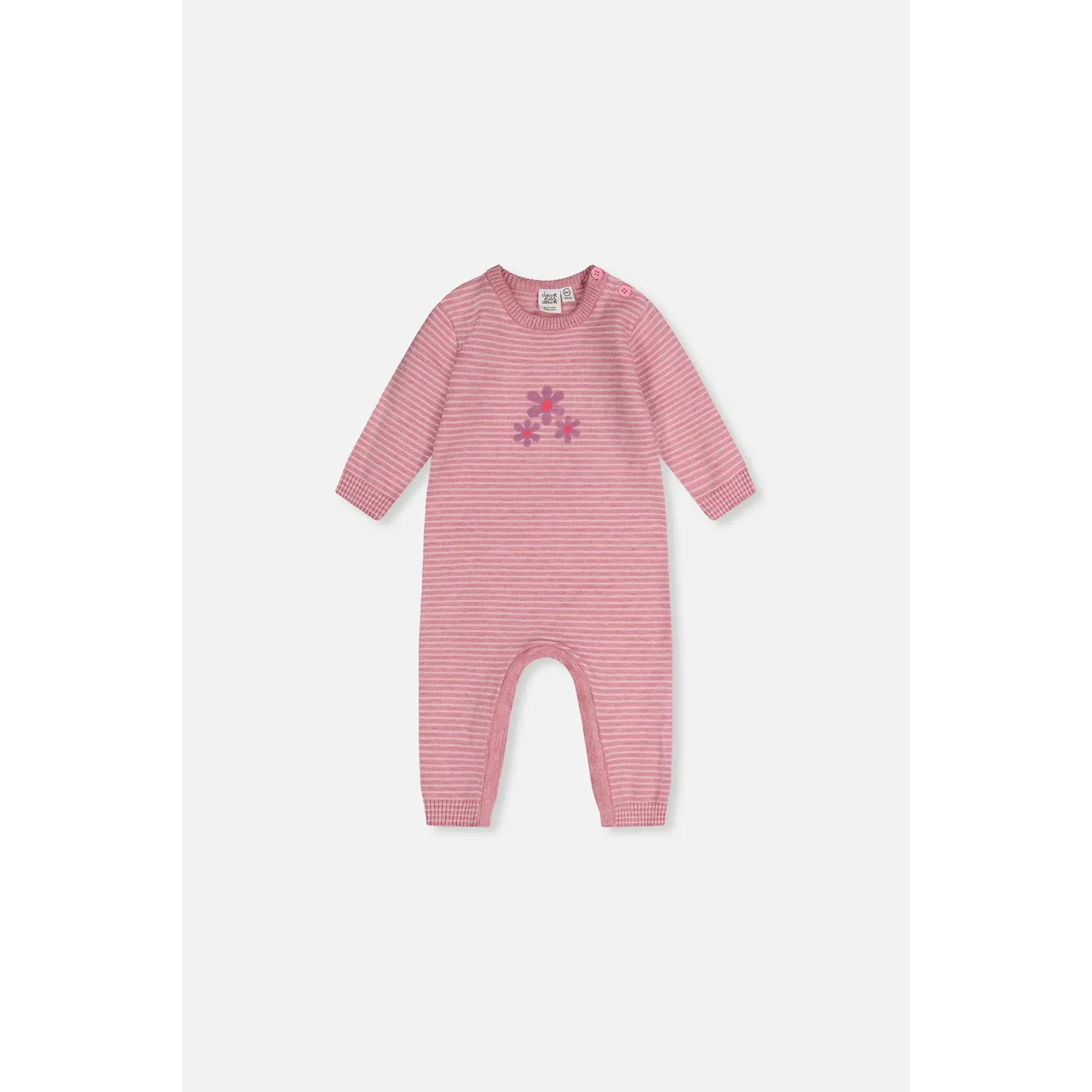 PINK STRIPED KNITTED ROMPER / J20BT40-06170