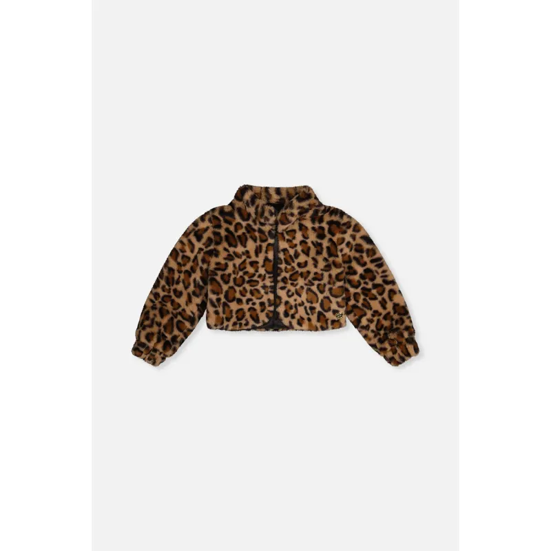 BROWN LEOPARD PRINT FAKE FUR JACKET / J20Q50-2J303