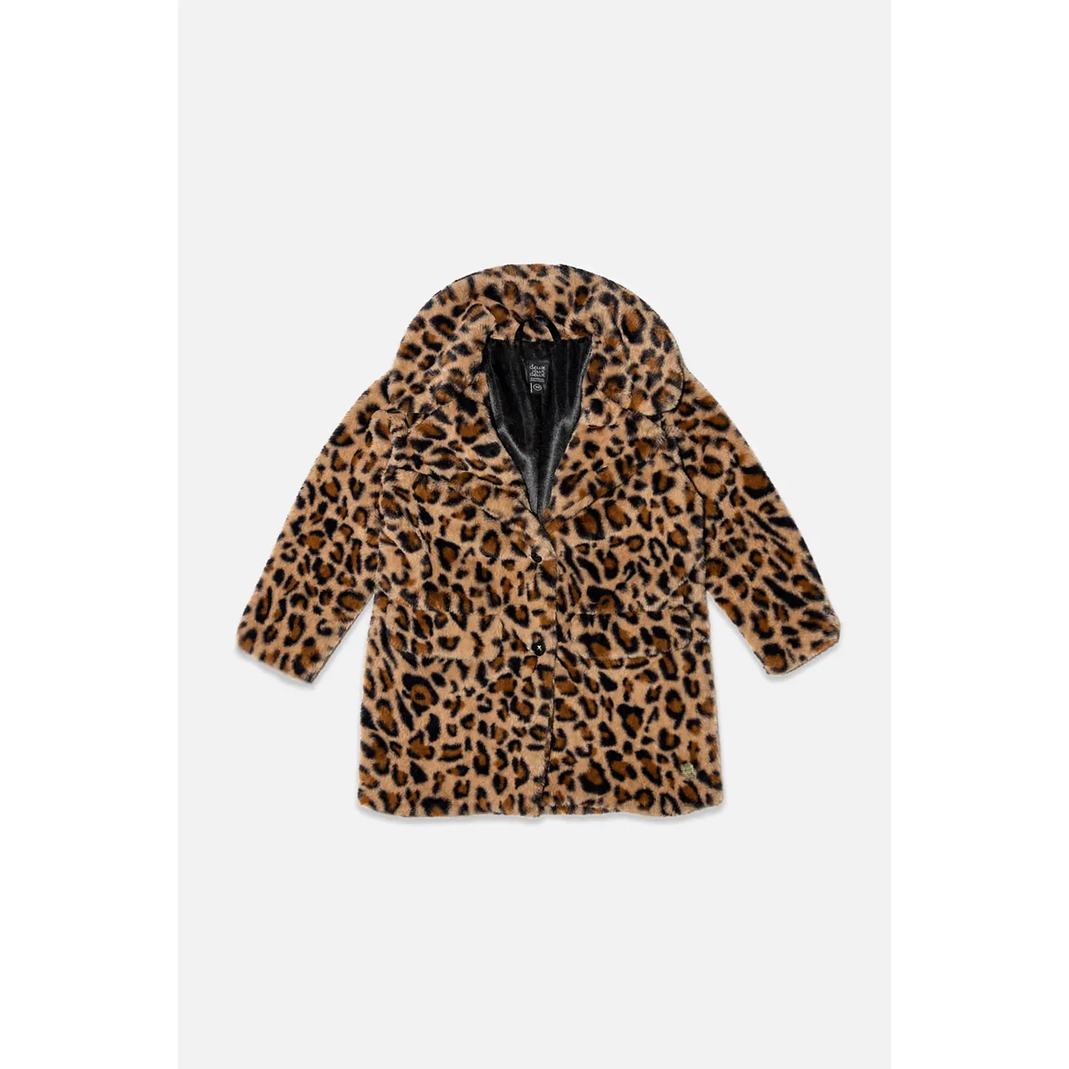 BROWN LEOPARD PRINT COAT FAKE FUR / J20Q51-2J303
