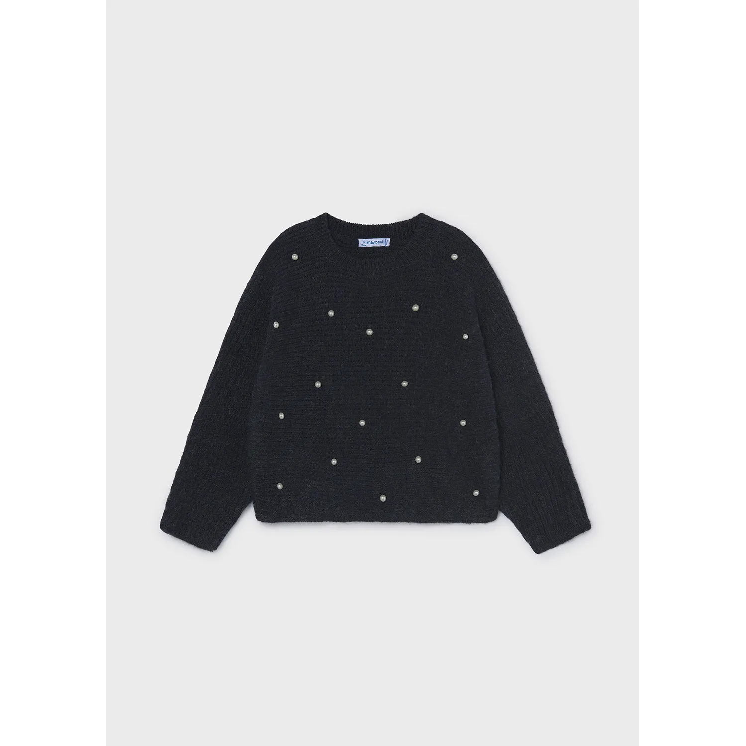 NAVY & PEARL KNIT SWEATER LONG SLEEVE / 4322-084
