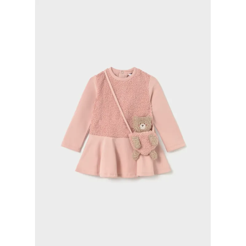 2PC PINK DRESS & BAG BOUCLE BODICE & BAG / 2904-095