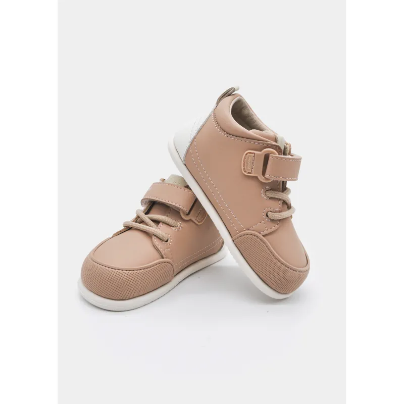 HAZELNUT /TAN ANKLE BOOT CREAM TRIM FIRST STEPS / 42-724-016