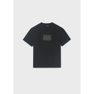 BLACK TSHIRT SHORT SLEEVE GREY STRIPE TRIM / 7041-079 BLACK TSHIRT SHORT SLEEVE GREY STRIPE TRIM / 7041-079