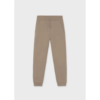 TAUPE CUFFED FLEECE PANT WITH POCKET / 705-044