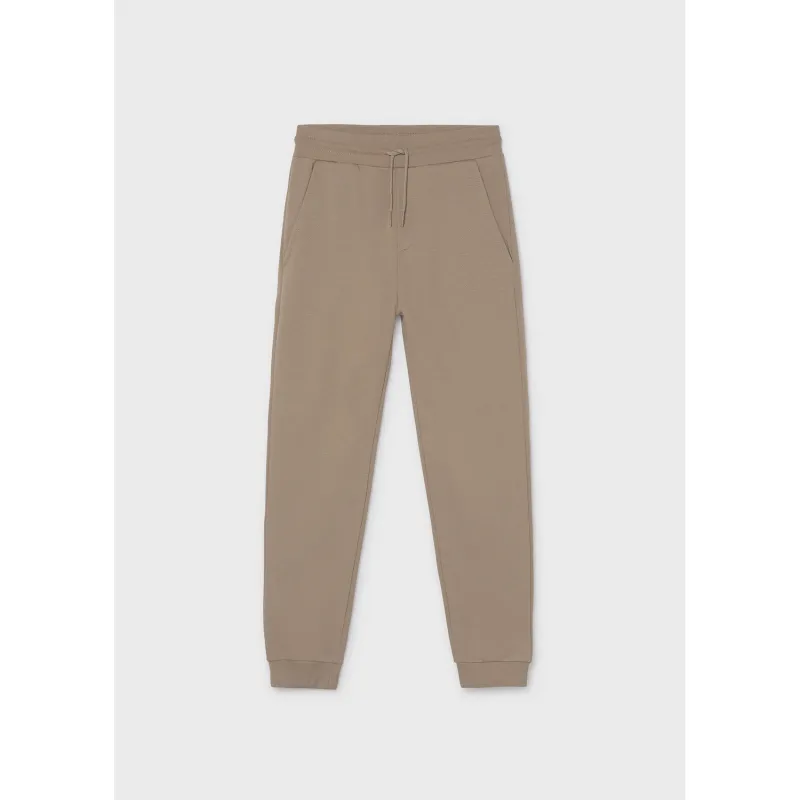 TAUPE CUFFED FLEECE PANT WITH POCKET / 705-044