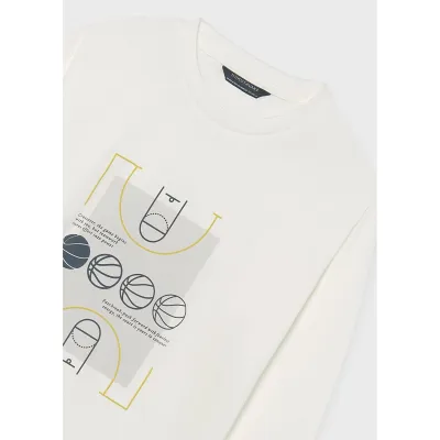 OFF WHITE TSHIRT BASKETBALL PRINT LONG SLEEVE / 7045-083