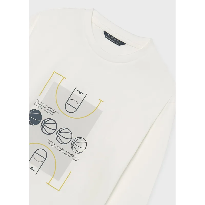 OFF WHITE TSHIRT BASKETBALL PRINT LONG SLEEVE / 7045-083