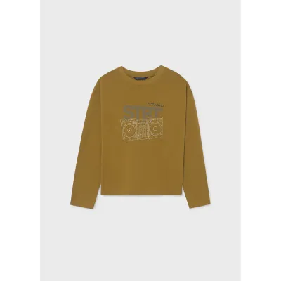 GOLD TSHIRT LONG SLEEVE RADIO PRINT / 7043-044
