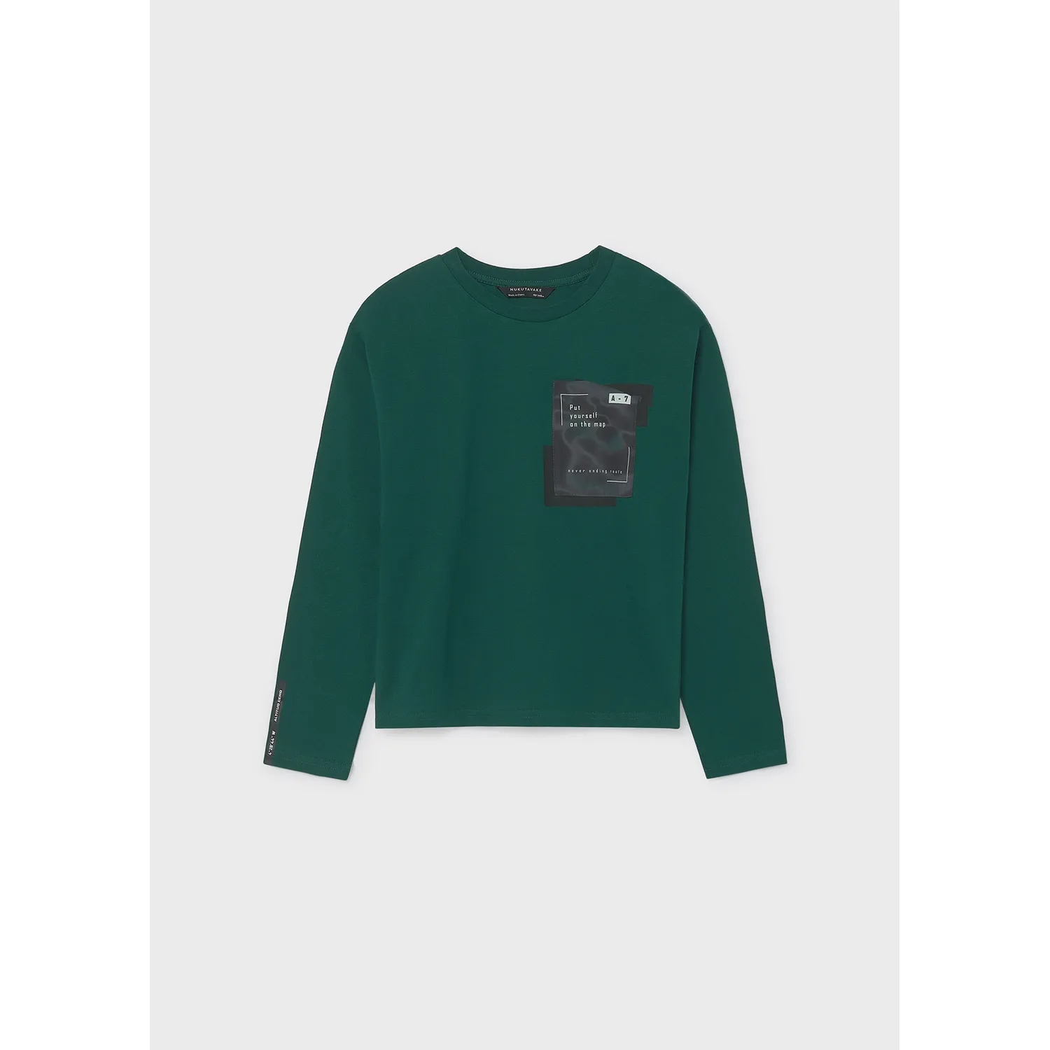 GREEN TSHIRT WITH POCKET LONG SLEEVE / 7046-041