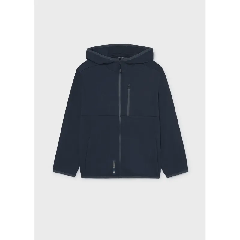 NAVY HOODED SWEAT TOP ZIP CLOSURE / 7417-076