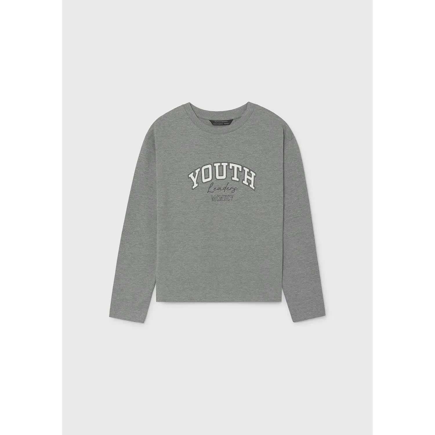 GREY TSHIRT WHITE YOUTH LOGO LONG SLEEVE / 842-066