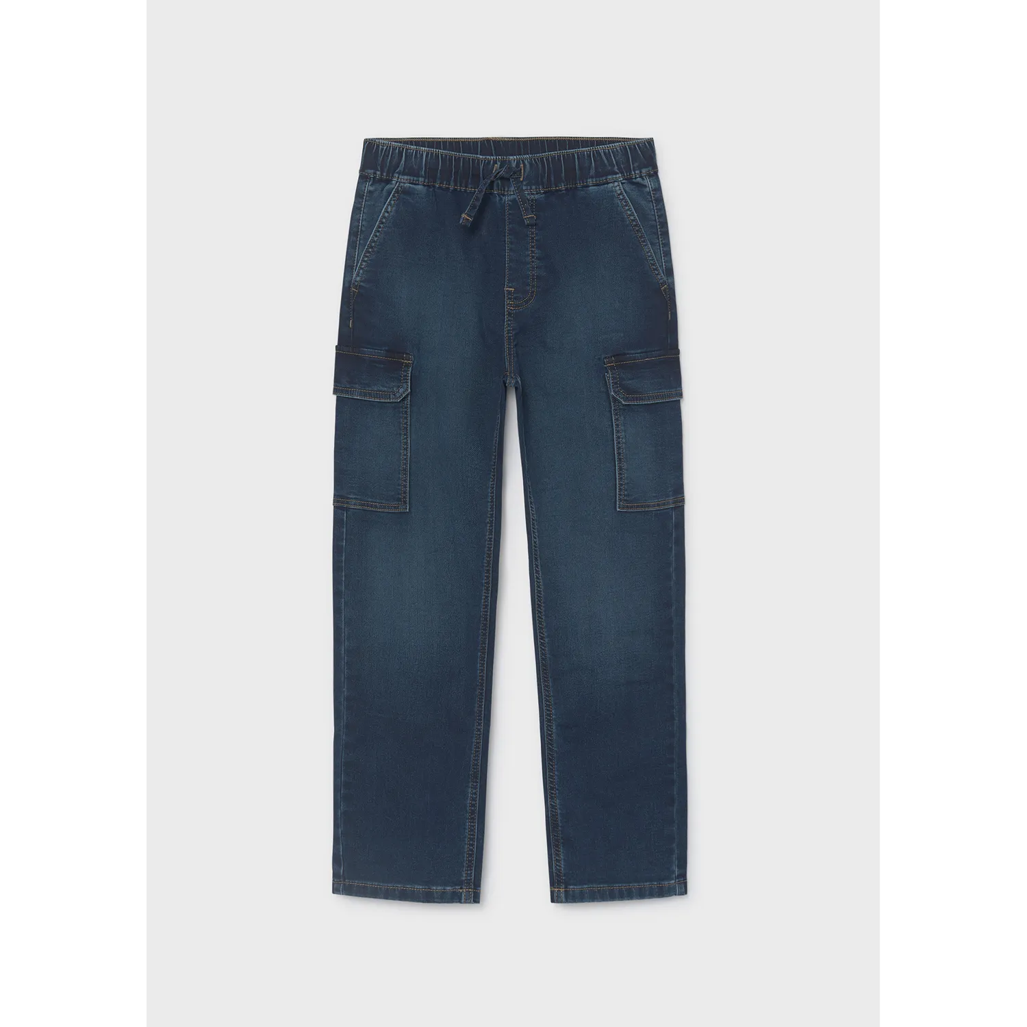DARK BLUE SOFT DENIM JOGGER PANT CARGO POCKETS / 7506-089