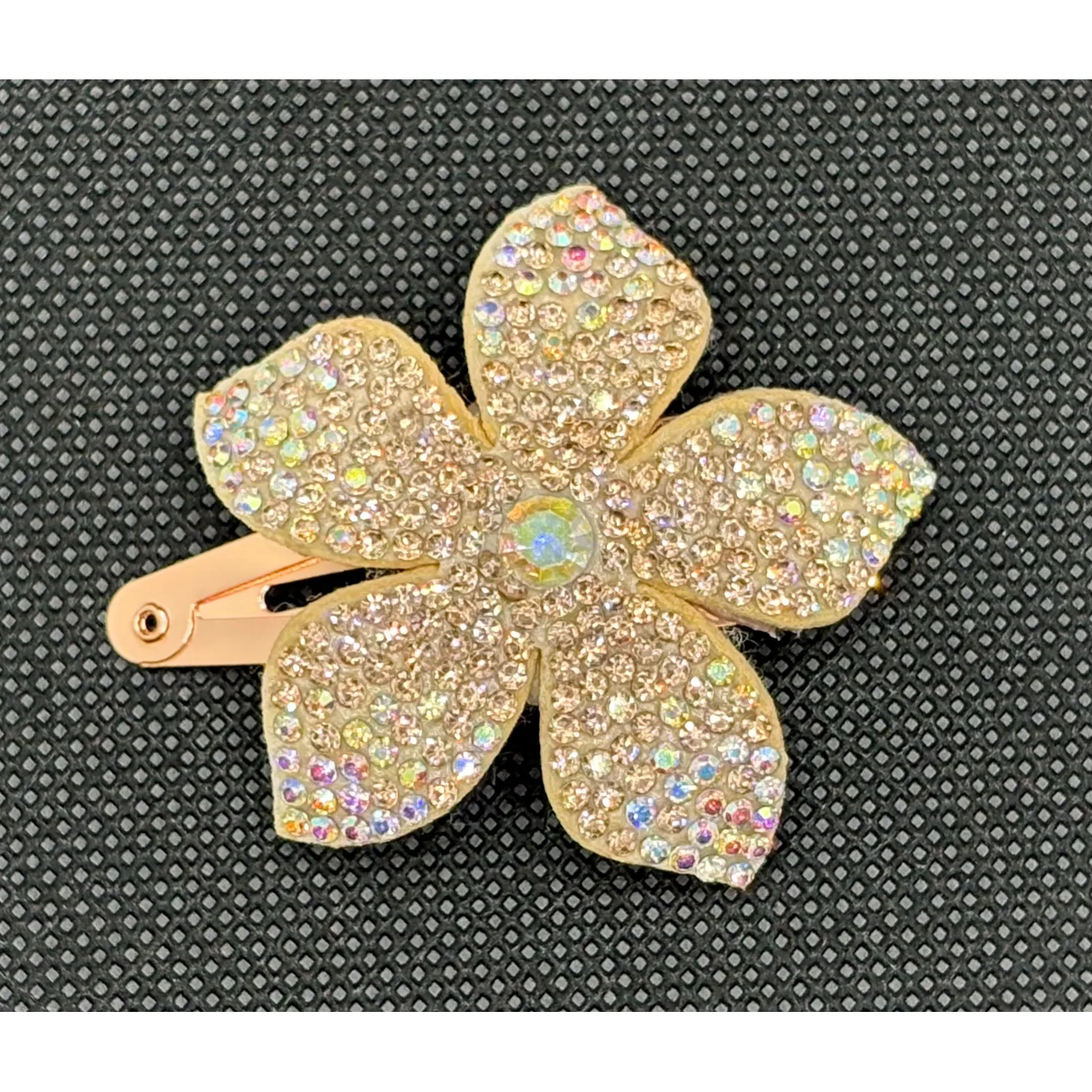 ROSEGOLD CRYSTAL FLOWER HAIRCLIP / 0