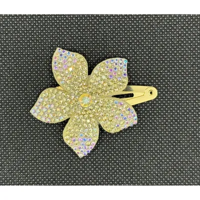 GOLD CRYSTAL FLOWER HAIRCLIP / 0