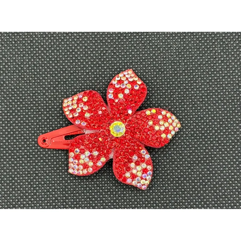 RED CRYSTAL FLOWER HAIRCLIP / 0