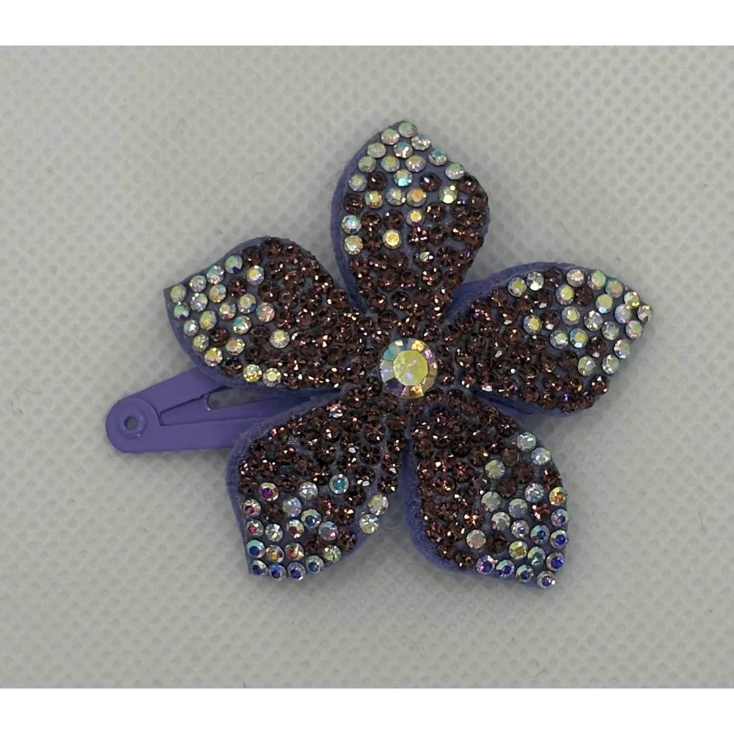 PURPLE CRYSTAL FLOWER HAIRCLIP / 0