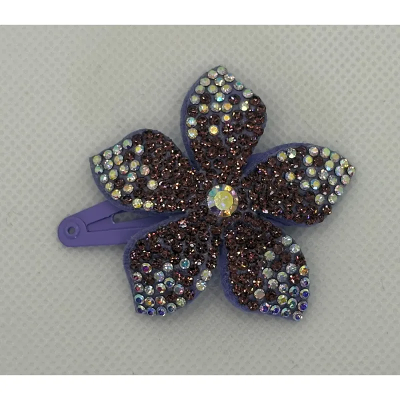 PURPLE CRYSTAL FLOWER HAIRCLIP / 0