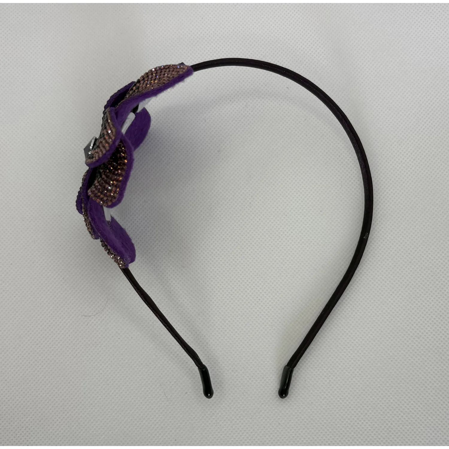 PURPLE LARGE CRYSTAL FLOWER HEADBAND / 0