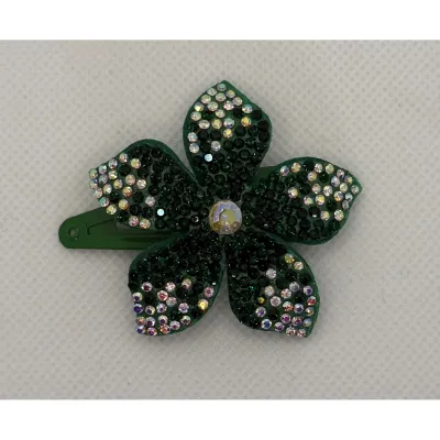 GREEN CRYSTAL FLOWER HAIRCLIP / 0