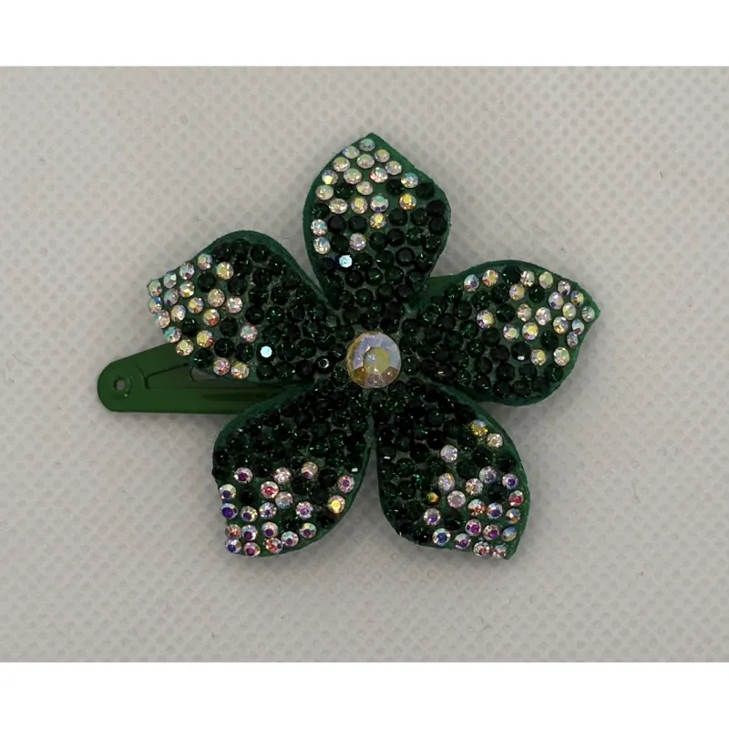 GREEN CRYSTAL FLOWER HAIRCLIP / 0
