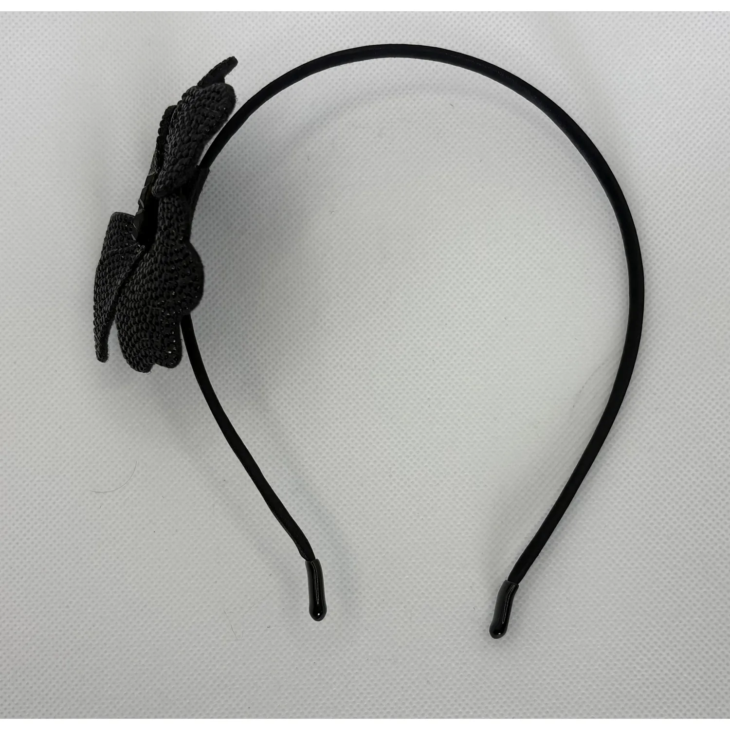 BLACK LARGE CRYSTAL FLOWER HEADBAND / 0