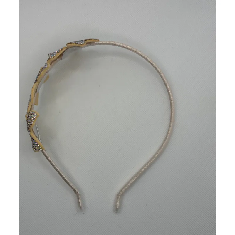 ROSEGOLD 3 CRYSTAL FLOWER HAIRBAND / 0