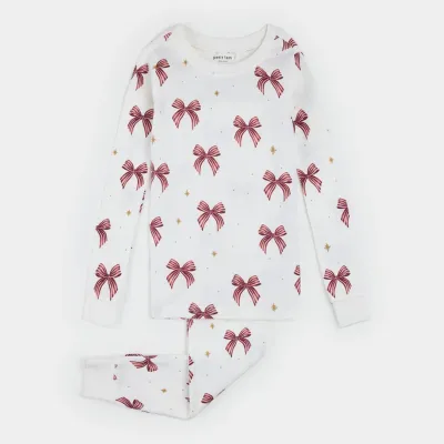 BEIGE 2PC SLEEPER RED BOW PRINT / 26HRS51Q72/K