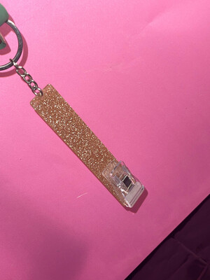 Glitter Card Grabber Keychain