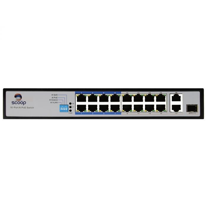 16 Port Fast Ethernet AI PoE 2GB/1SFP Uplink
