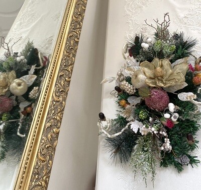 Stunning Christmas Centrepiece - 'Shimmering gold ivory fruit bouquet'