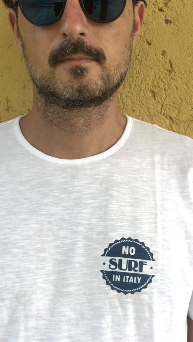 T-shirt &quot;No Surf in Italy&quot; - BIO COTTON - bianca/grigia/nera/verde