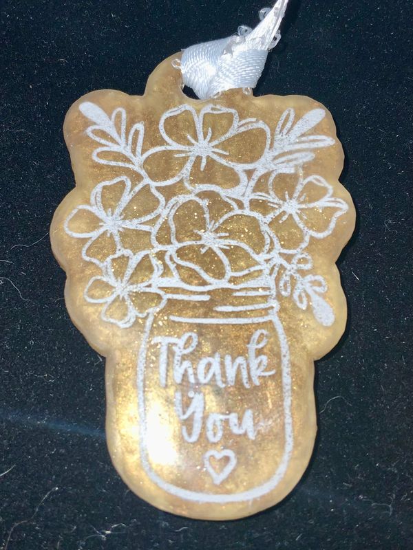 Reusable Golden Floral “Thank You” Tag-