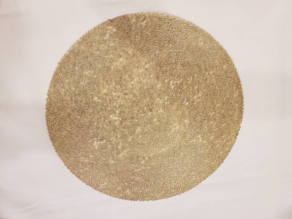 Pressed Scribble Gold Round Placemat