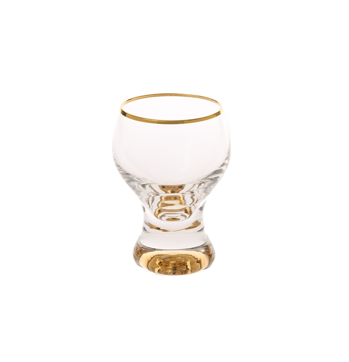Shot Glasses with gold stem and rim s/6